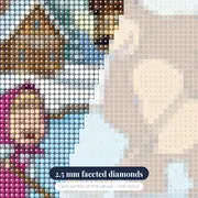 Masha and the Bear Playing Hockey on Ice – diamond close-up