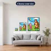 Masha and the Bear Flying a Kite – available sizes
