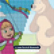 Masha and the Bear Flying a Kite – diamond close-up