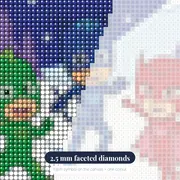 Catboy Owlette and Gekko Running in the Snow – diamond close-up