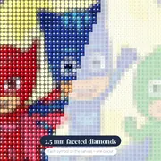 Catboy Owlette and Gekko Under the Moon – diamond close-up