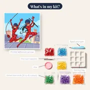 Ladybug and Cat Noir Swinging Over City Rooftops – kit contents