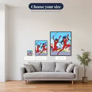 Ladybug and Cat Noir Swinging Over City Rooftops – available sizes