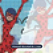 Ladybug e Chat Noir sui tetti urbani – primo piano dei diamanti