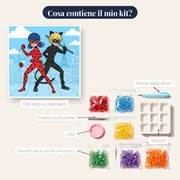 Ladybug e Chat Noir schiena a schiena sui tetti – contenuto del kit