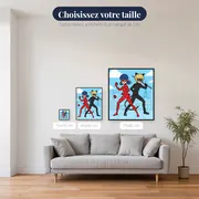 Ladybug et Chat Noir dos à dos sur les toits – tailles disponibles