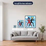 Ladybug e Chat Noir schiena a schiena sui tetti – misure disponibili