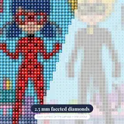 Ladybug and Cat Noir on City Rooftop – diamond close-up