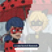Ladybug and Cat Noir Under Paris Rain – diamond close-up