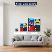 Ladybug e Chat Noir con petali di rosa – misure disponibili