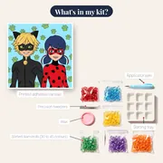 Cat Noir and Ladybug Green Paw Portrait – kit contents
