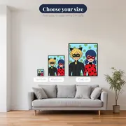 Cat Noir and Ladybug Green Paw Portrait – available sizes