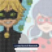 Cat Noir and Ladybug Green Paw Portrait – diamond close-up