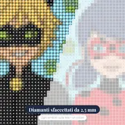 Chat Noir e Ladybug con Impronte Verdi – primo piano dei diamanti