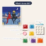 Ladybug and Cat Noir Stargazing on a Rooftop – kit contents