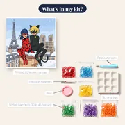 Ladybug and Cat Noir Snowy Paris Rooftop – kit contents