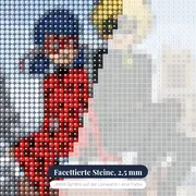 Ladybug und Cat Noir im Schnee über Paris – Nahaufnahme der Steine