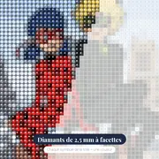 Ladybug et Chat Noir sous la neige – gros plan des diamants