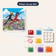 Ladybug and Cat Noir Soaring Above the City – kit contents