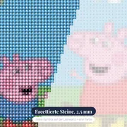Peppa und Schorsch springen in Matschpfützen – Nahaufnahme der Steine