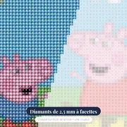 Peppa et George sautant dans les flaques de boue – gros plan des diamants