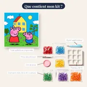 Peppa et George devant leur maison sur la colline – contenu du kit
