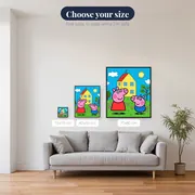 Peppa and George in Front of Their Hilltop House – available sizes