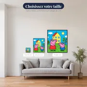 Peppa et George devant leur maison sur la colline – tailles disponibles