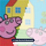 Peppa and George in Front of Their Hilltop House – diamond close-up