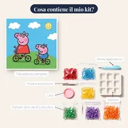 Peppa e George in bicicletta sulla collina – contenuto del kit
