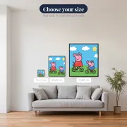 Peppa and George Riding Bicycles on a Green Hill – available sizes