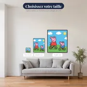 Peppa et George à vélo sur la colline – tailles disponibles