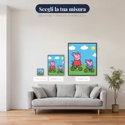 Peppa e George in bicicletta sulla collina – misure disponibili