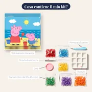 Peppa e George sulla spiaggia con secchielli – contenuto del kit