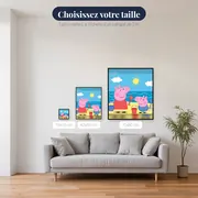 Peppa et George à la plage avec seaux – tailles disponibles