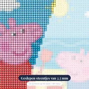 Peppa en George spelen op het strand – close-up van de steentjes