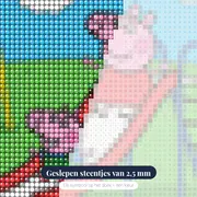 Peppa en George op de glijbaan – close-up van de steentjes