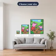 Peppa and George Planting Flowers in the Garden – available sizes