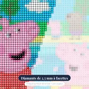 Peppa et George à la piscine ensoleillée – gros plan des diamants