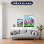 Peppa und Schorsch mit Freunden auf dem Hügel – verfügbare Größen