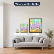 Peppa und Schorsch backen Kuchen in der Küche – verfügbare Größen