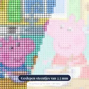 Peppa en George bakken cakes in de keuken – close-up van de steentjes