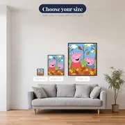 Peppa and George Playing in Autumn Leaves – available sizes