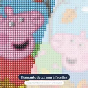 Peppa et George dans les feuilles d'automne – gros plan des diamants