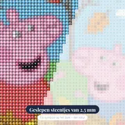 Peppa en George in de herfstbladeren – close-up van de steentjes