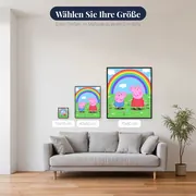 Peppa und Schorsch unter dem Regenbogen – verfügbare Größen