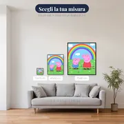 Peppa e George sotto l'arcobaleno – misure disponibili