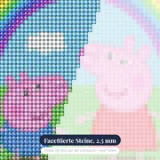 Peppa und Schorsch unter dem Regenbogen – Nahaufnahme der Steine