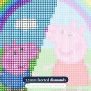 Peppa and George Jumping in Muddy Puddles – diamond close-up