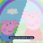 Peppa e George sotto l'arcobaleno – primo piano dei diamanti